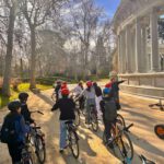 Retiro park several kids on bikes