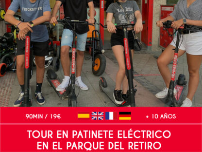 Actividad tour en patinete electrico en el parque del retiro